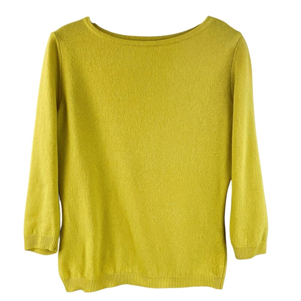 Vintage Y2K 100% Wool Chartreuse Sweater Size S